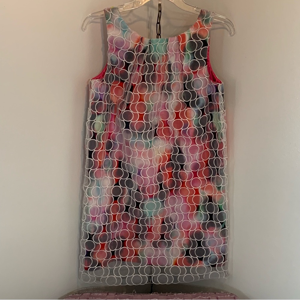 *NWT* French Connection Miami Graffiti Organza Overlay Shift Dress - Picture 4 of 12